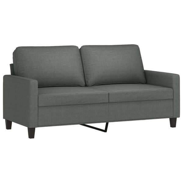 vidaXL 2-dijelni set sofa s jastucima tamnosivi od tkanine