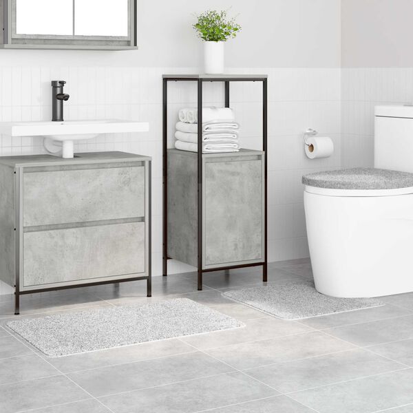 vidaXL Set prostirki za kupatilo s protukliznom podlogom 3 pcs Siva