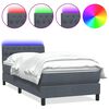 vidaXL Box Spring krevet s madracem i LED tamnosivi 100x210 cm bar&scaron;unasti