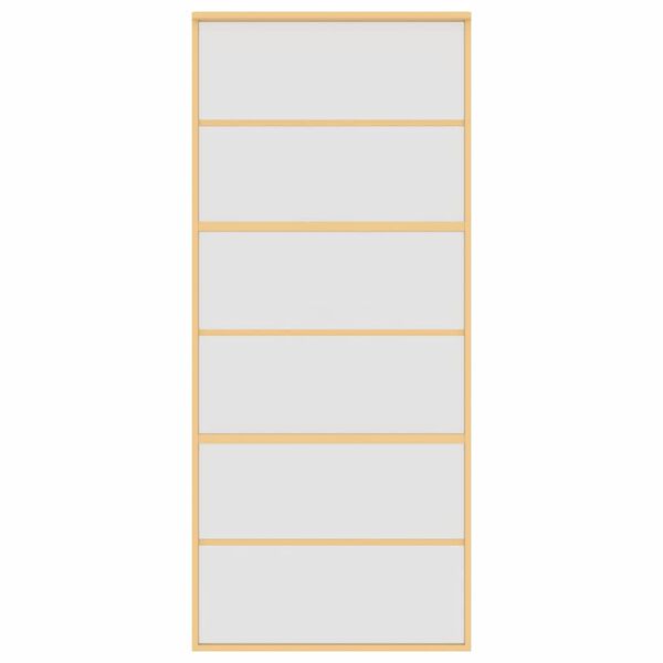 vidaXL Klizna vrata zlatna 90 x 205 cm matirano staklo ESG i aluminij