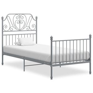 vidaXL Okvir za krevet sivi metalni 90 x 200 cm