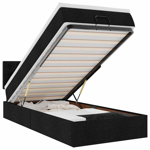 vidaXL Otomanski krevet s madracem crni 100x200 cm tkanine