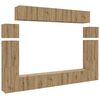 vidaXL 8-dijelni set TV ormarića montiran na zid Artisan Oak