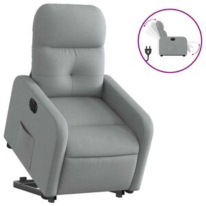 vidaXL Električni naslonjač na podizanje svjetlosivi od tkanine