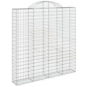 vidaXL Gabionska ko&scaron;ara s lukom 200x30x200/220 cm pocinčano željezo