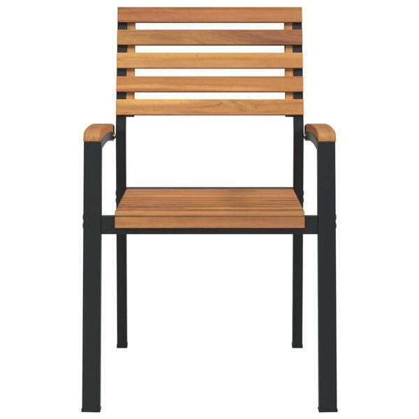 vidaXL Složive vrtne stolice 4 kom masivno bagremovo drvo i metal