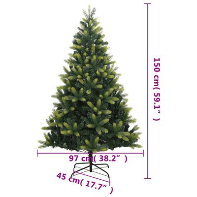 vidaXL Umjetno božićno drvce sa šarkama i stalkom 150 cm