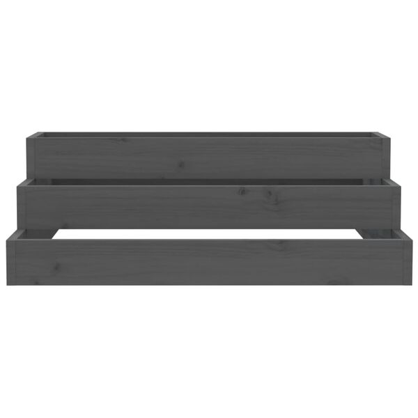 vidaXL Sadilica siva 80x80x27 cm od masivne borovine