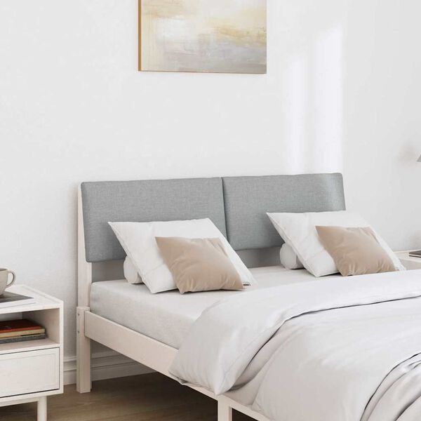 vidaXL Tapecirani uzglavlje Svijetlo siva 120 cm Čvrsto borovo drvo