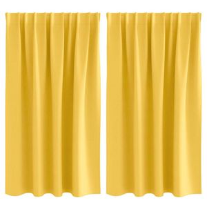vidaXL Zavjese za blackout s prstenovima 2 pcs Žuta 140 x 140 cm