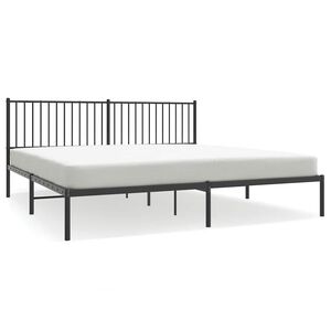 vidaXL Metalni okvir za krevet s uzglavljem crni 193x203 cm