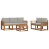 vidaXL Set vanjskih sofa s jastukom 6 pcs Prirodna i svijetlo siva