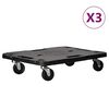 vidaXL Transportna kolica 3 kom crna 58 x 38 x 12 cm polipropilenska
