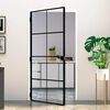 vidaXL Sobna vrata crna 102 x 201,5 cm kaljeno staklo i aluminij tanka