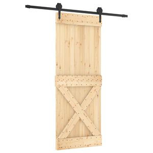 vidaXL Klizna vrata 80 x 210 cm Čvrsta borovina (neobrađena)