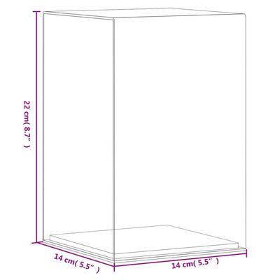 vidaXL Kutija za izlaganje prozirna 14 x 14 x 22 cm akrilna