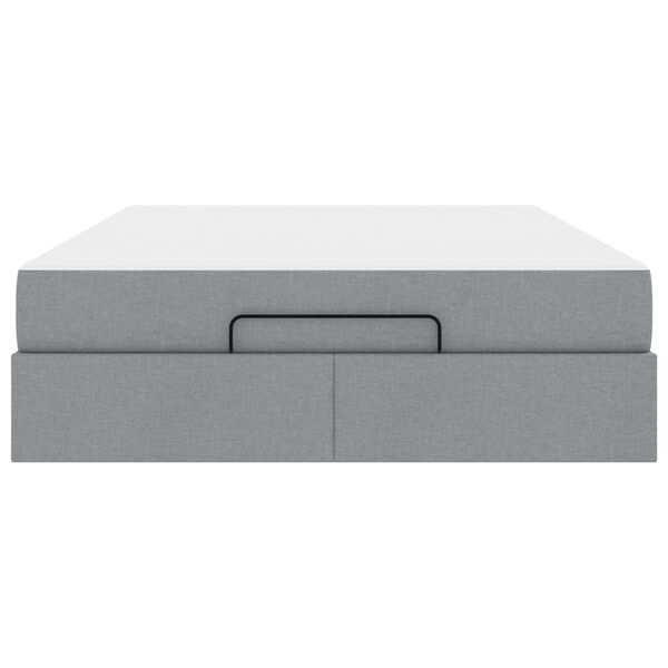 vidaXL Okvir kreveta s madracem s madracem 2 pcs Svjetlosiva tkanina