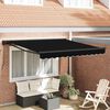 vidaXL Skrovita tenda Crna 300 x 250 cm Poliester i metal