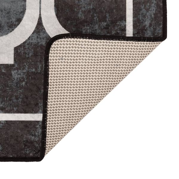 vidaXL Perivi tepih crno-bijeli 80 x 150 cm