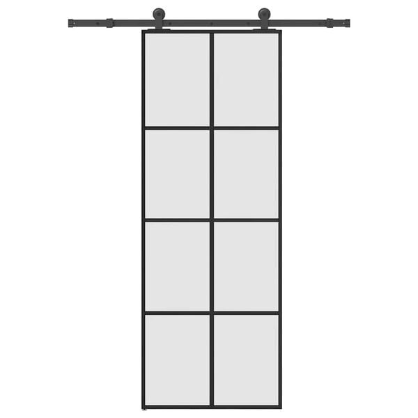 vidaXL Klizna vrata s priborom 76 x 205 cm od ESG stakla i aluminija