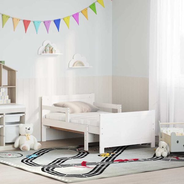 vidaXL Krevetna konstrukcija Bijelo 80 x 200 cm Čvrsto borovo drvo