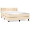 vidaXL Krevet s oprugama i madracem krem 140 x 190 cm od tkanine