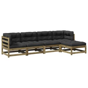 vidaXL 5-dijelni set vrtnih sofa s jastucima od impregnirane borovine