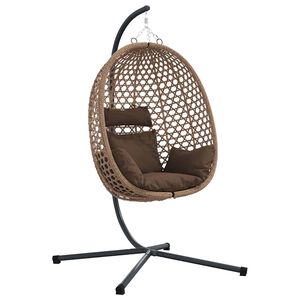 vidaXL Viseća jaja stolica poliratan 104 x 100 x 191 cm Boja kafe