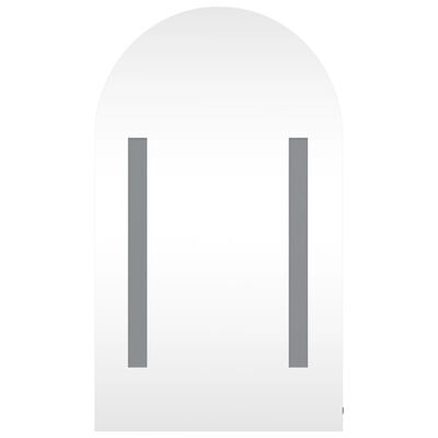 vidaXL Kupaonski ormarić s ogledalom LED lučni sivi 42 x 13 x 70 cm