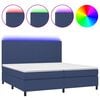 vidaXL Krevet box spring s madracem LED plavi 200x200 cm od tkanine