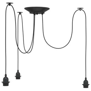 vidaXL Visilica s 3 grla E27 crni metal