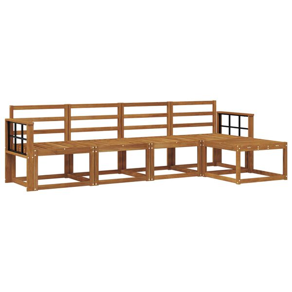 vidaXL Set vanjskih sofa 5 pcs Prirodna Čvrsto drvo akacije