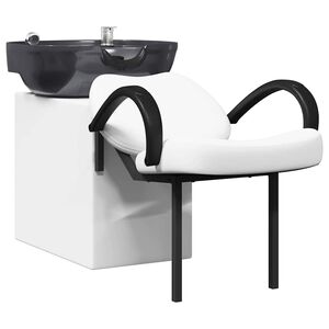 vidaXL Stolica za &scaron;ampon Bijela i crna 136 x 60 x 92 cm PVC