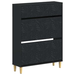 vidaXL Ormar za cipele DELFT 78 x 24 x 103 cm Konstruirano drvo Crna