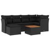 vidaXL 7-dijelni set vrtnih sofa od poliratana s jastucima crni