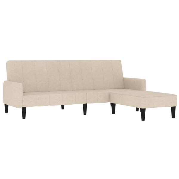 vidaXL Dvosjed na razvlačenje sa stolcem od mikrovlakana krem