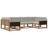 vidaXL Set vanjskih sofa s jastukom 6 pcs Prirodna i svjetlosiva