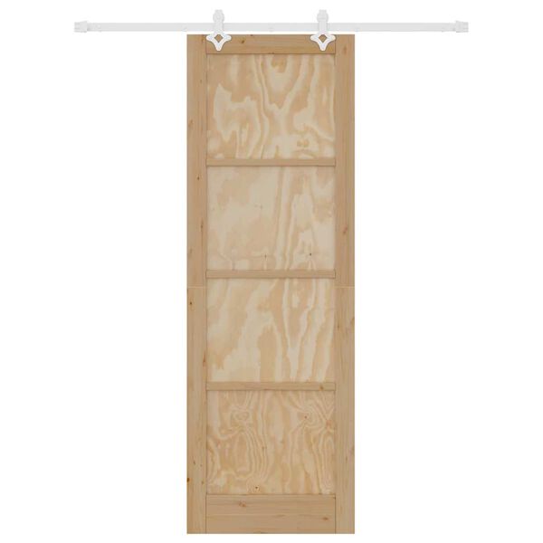 vidaXL Klizna Vrata Bijelo 78 x 232 cm Čvrsto drvo bora i čelik