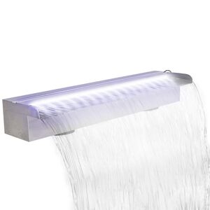 Pravokutna fontana za bazen s LED svjetlom nehrđajući čelik 60 cm