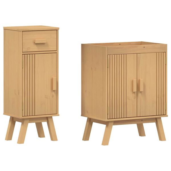 vidaXL Set kupaonskog namještaja 2 pcs Smeđa 114 x 43 x 73.5 cm