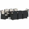 vidaXL Vrtni set za objed 9 pcs Crna poliratan