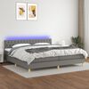 vidaXL Krevet box spring s madracem LED tamnosivi 200x200 cm tkanina