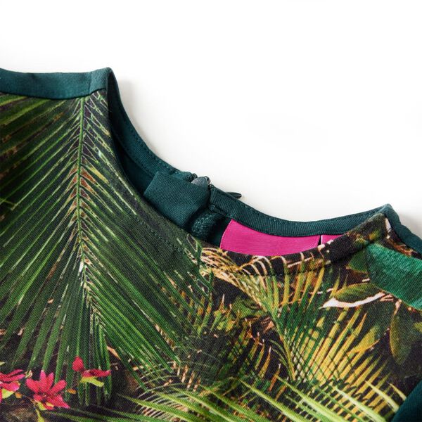 Dječja haljina s dugim rukavima tamnozelena 116