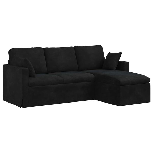 vidaXL Sofa Crna 198 x 134 x 80 cm Bar&scaron;un