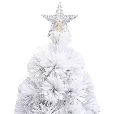 vidaXL Umjetno osvijetljeno božićno drvce bijelo 120 cm optička vlakna