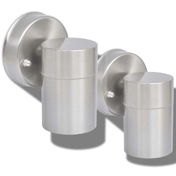 vidaXL Vrtna LED Zidna Svjetiljka 2 kom Nehrđajući Čelik