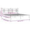 vidaXL Metalni okvir za krevet s uzglavljem bijeli 183x213 cm