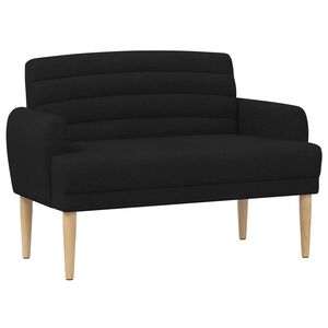 vidaXL Ljubavni kauč s gumbima Crna 116 x 67 x 80 cm Tkanina