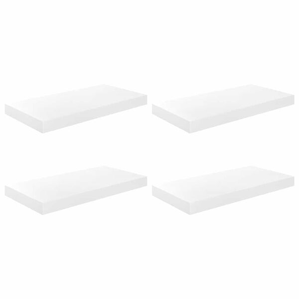 vidaXL Plutajuće zidne police 4 kom sjajne bijele 50 x 23 x 3,8 cm MDF