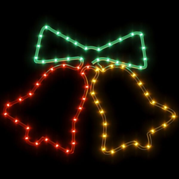 vidaXL Figure božićnih zvona sa 72 LED žarulje 2 kom 50 x 56 cm